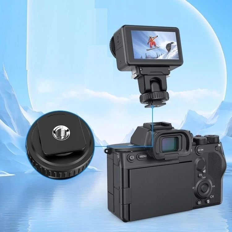 Puluz Greito sujungimo tvirtinimo adapteris su 1/4'' sriegiu ISO tvirtinimo kojelė DJI Osmo Action 3 / 4 / 5 Pro / PU727B