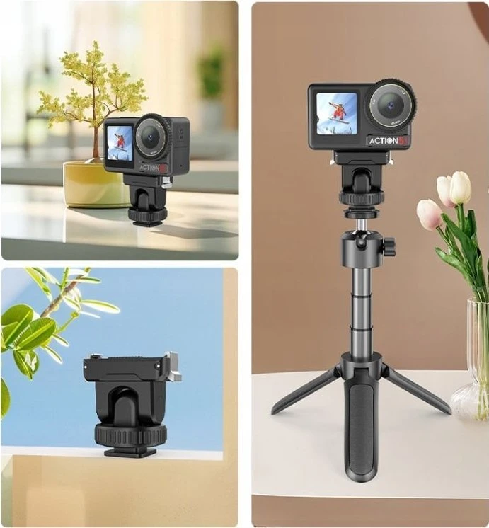 Puluz Greito sujungimo tvirtinimo adapteris su 1/4'' sriegiu ISO tvirtinimo kojelė DJI Osmo Action 3 / 4 / 5 Pro / PU727B
