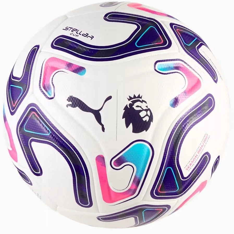 Futbolo kamuolys Puma Stellar Cup PL Reactivity balta ir-violetinė-rožinė 85113 01 (5)