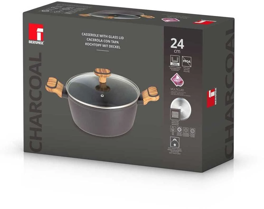 Bergner PUODAS MULTICLAD 24cm SU DANGČIU BERGNER BG-56037 CHARCOAL