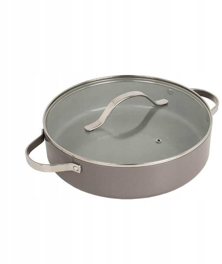 Puodas shallow su dangčiu MAESTRO MR-4009 (MR-4009-28S) 28 cm 3.9 l Pilkas