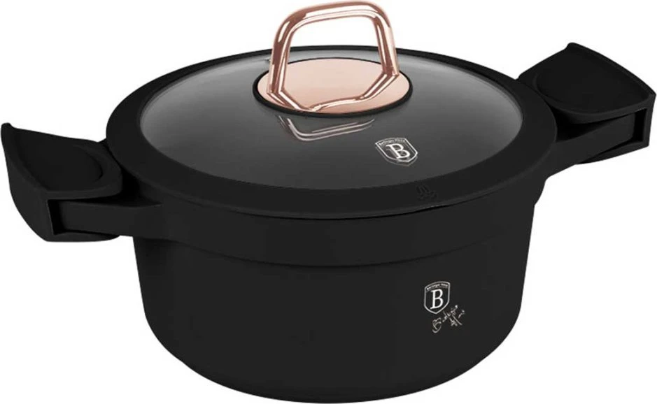 Puodas Z POWŁOKĄ TYTANOWĄ 2.8L 20CM BERLINGER HAUS Juodas ROSE BH-1456