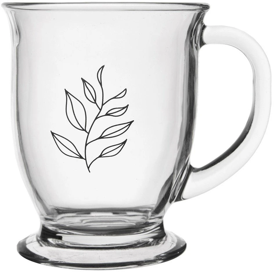 Orion stiklinė puodelis 450 ml su rankena - kava, arbata