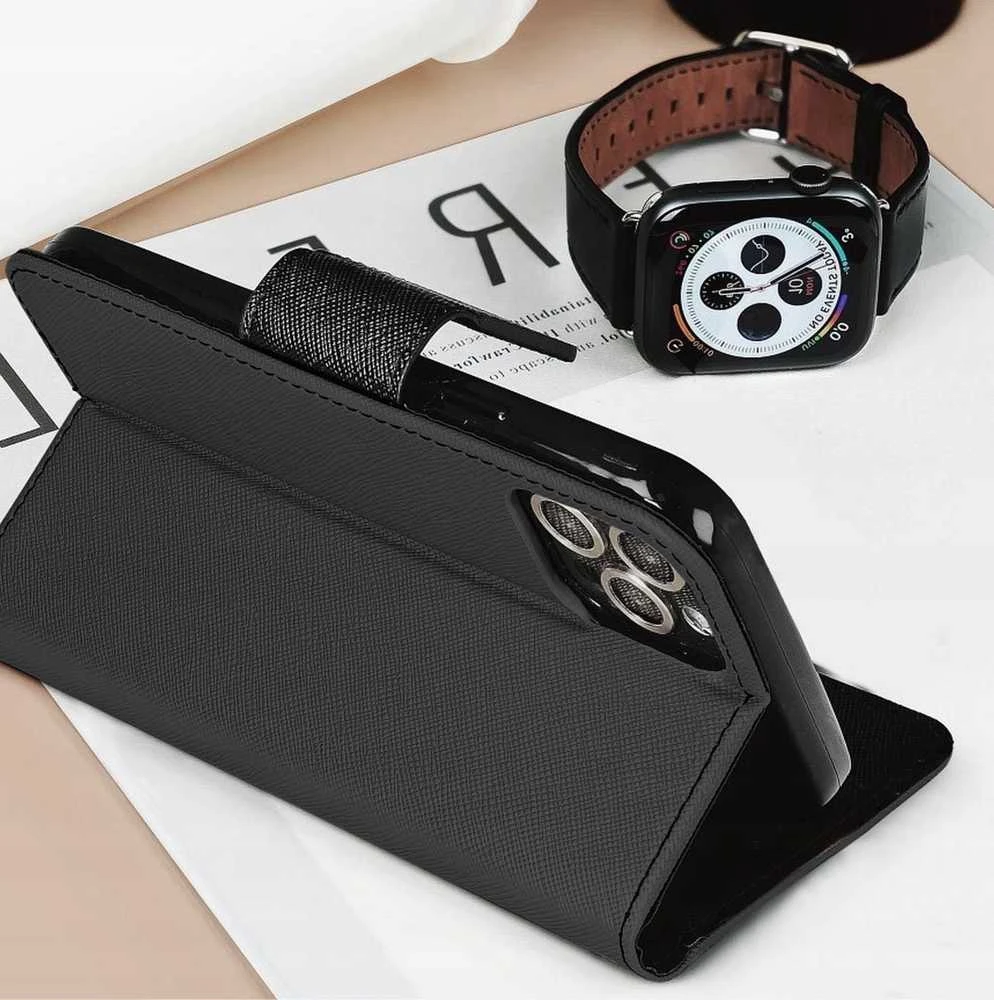 Dėklas Oem FANCY Book skirtas Samsung Galaxy A13 4G juodos spalvos