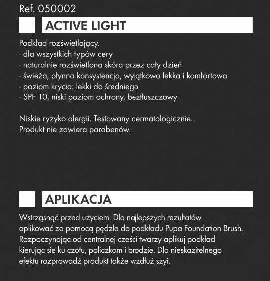 „Pupa Active-Light Oil Free Illuminating Liquid Foundation“ makiažo pagrindas, 050 Golden, 30 ml