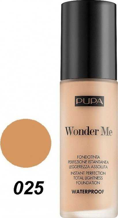 Pupa Milano Wonder Me Fluid Foundation 025 Natural rusvai gelsvas, 30 ml
