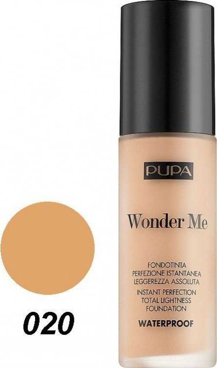Pupa Milano Wonder Me Fluid Foundation 020 Light rusvai gelsvas, 30 ml