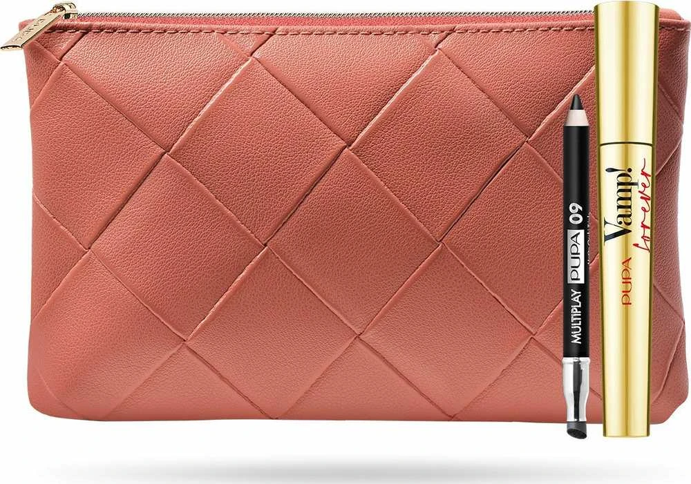 Set Pupa: Multiplay Double-Ended Eyeshadow & Kajal Akių apvadas 2-In-1 09 Deep Juodas 1.2 g + Vamp! Blakstienų tušas Forever Paraben-Free Atsparus vandeniui Blakstienų tušas 111 Juodas, 9 ml
