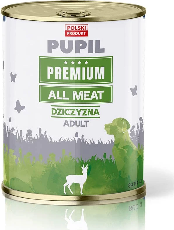 PUPIL Premium All Meat Venison – drėgnas ėdalas šunims – 800g