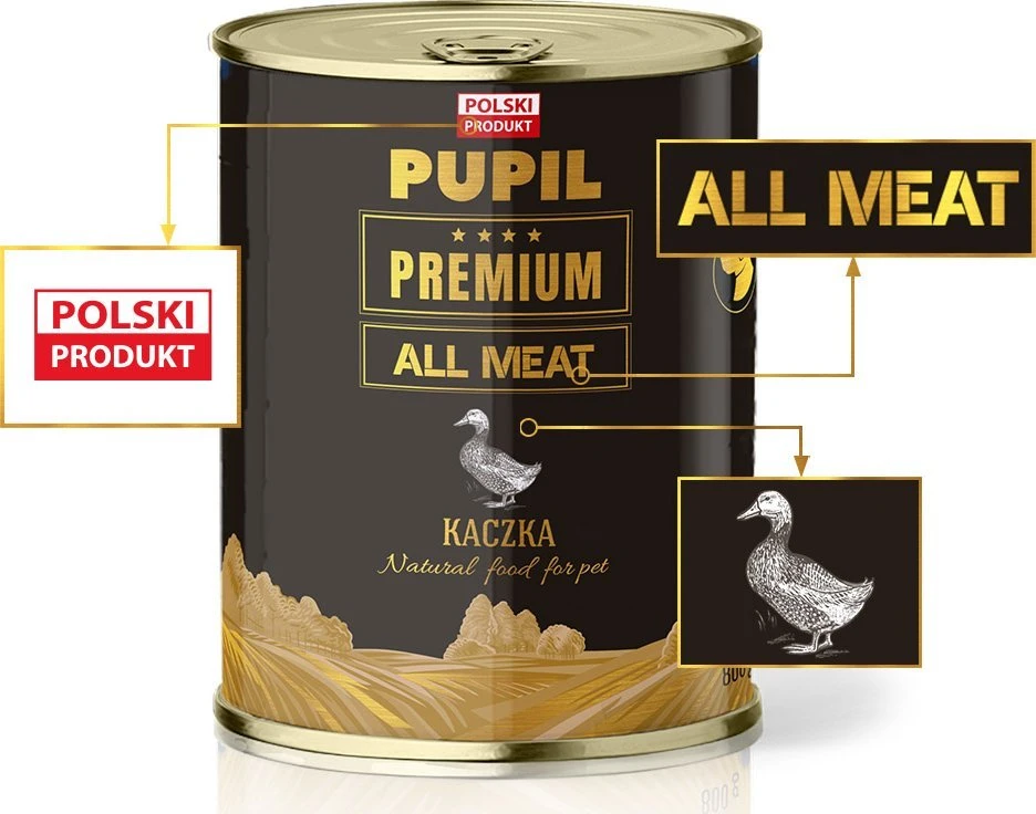 PUPIL Premium All Meat Gold antiena – drėgnas ėdalas šunims – 800g