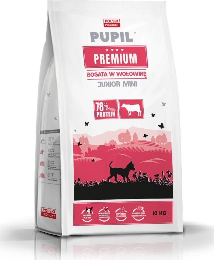 PUPIL PREMIUM JUNIOR MINI Maistas šunims su jautiena 10 kg
