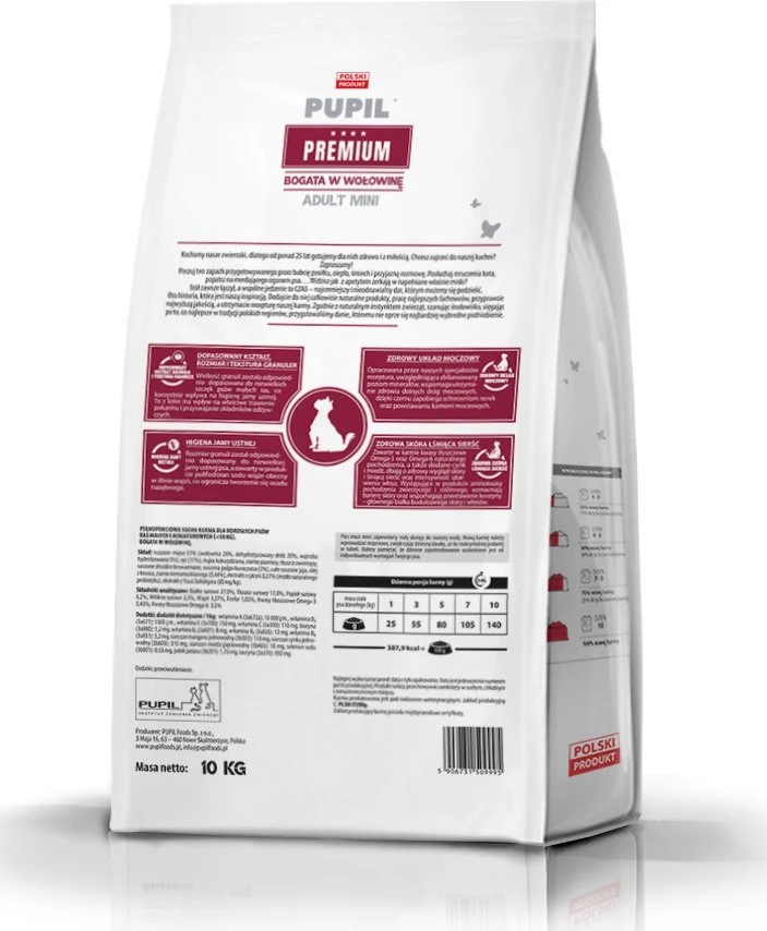 PUPIL PREMIUM MINI Maistas šunims su jautiena 10kg