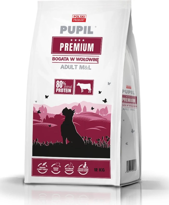 PUPIL Premium Medium and large breeds Rich in jautiena – sausas Maistas šunims – 12kg
