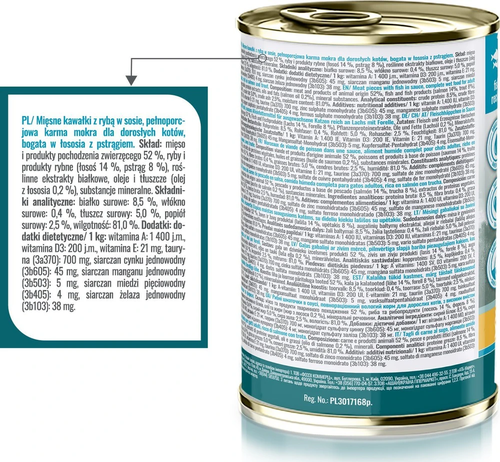 Pupil Premium PUPIL Prime Rich in lašiša with trout – šlapias kačių maistas – 400g