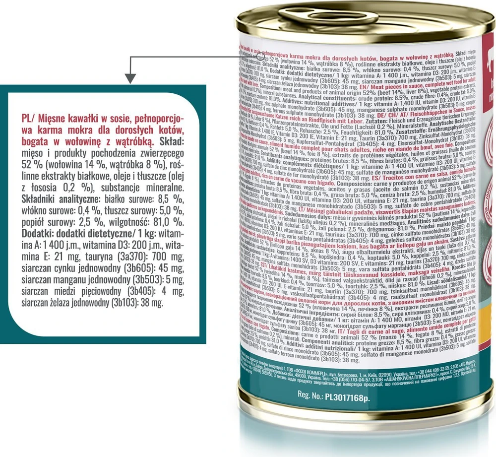 Pupil Premium PUPIL Prime Rich in jautiena and liver – šlapias kačių maistas – 400g