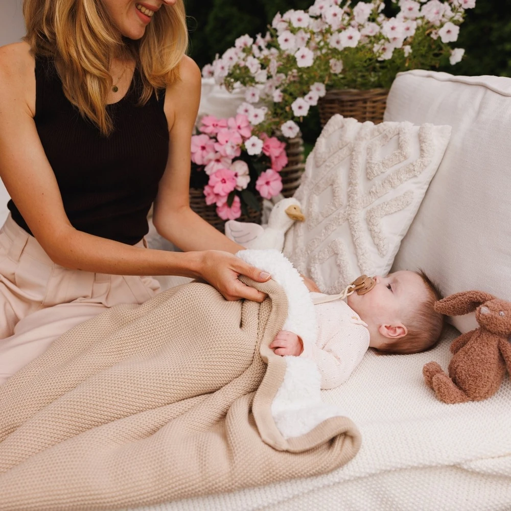 Purepower Babyono pledas medvilninis su flisu kreminis 1659/02