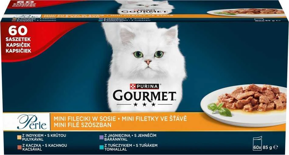 Purina Nestle Drėgnas Kašių Maistas - PURINA Gourmet Perle Mini Filė Padaže, 60x85g