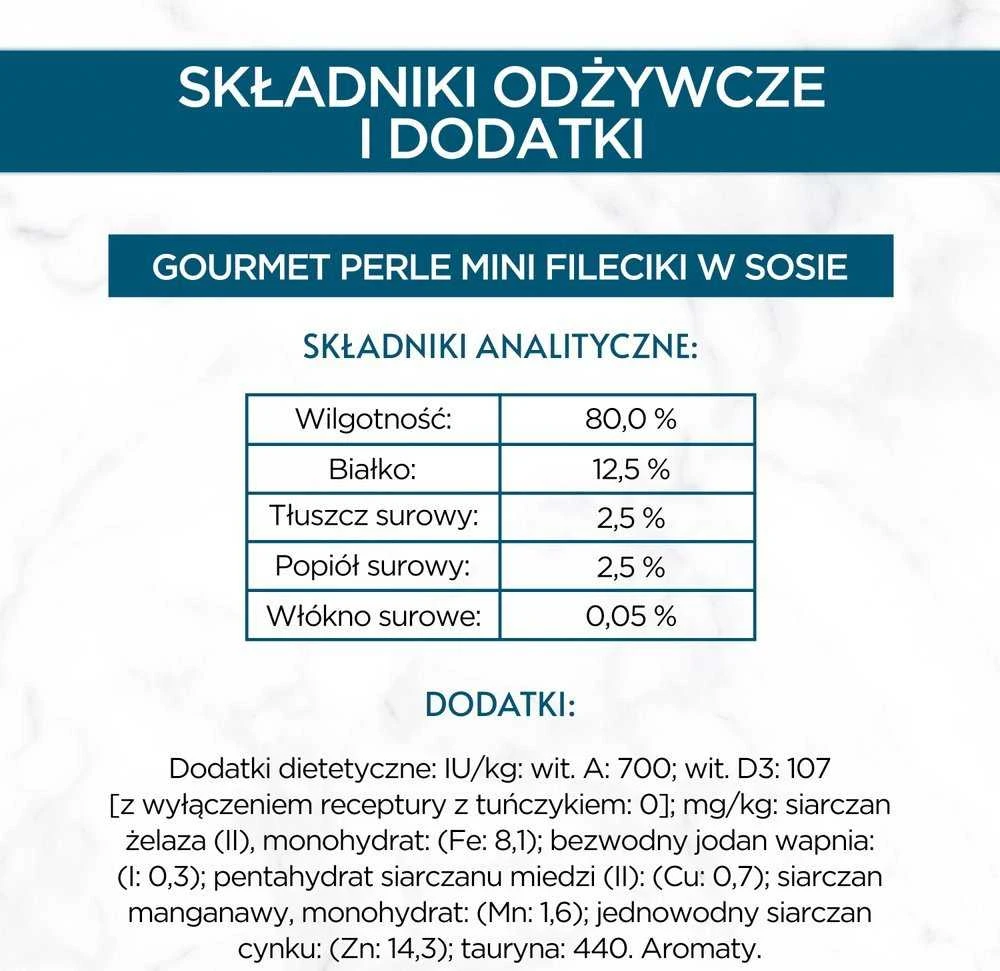 Purina Nestle Drėgnas Kašių Maistas - PURINA Gourmet Perle Mini Filė Padaže, 60x85g