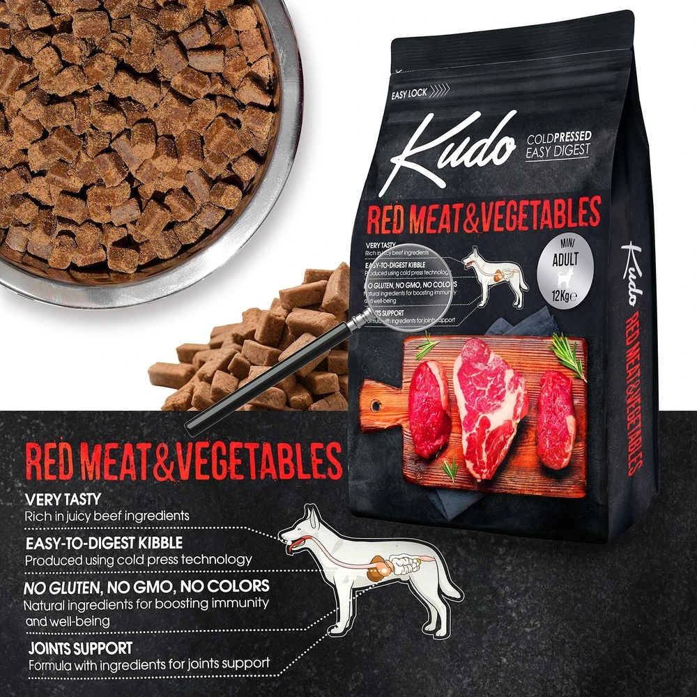 Purina Nestle Purina Kudo Raudona Mięso&daržovės Mini Adult 12kg