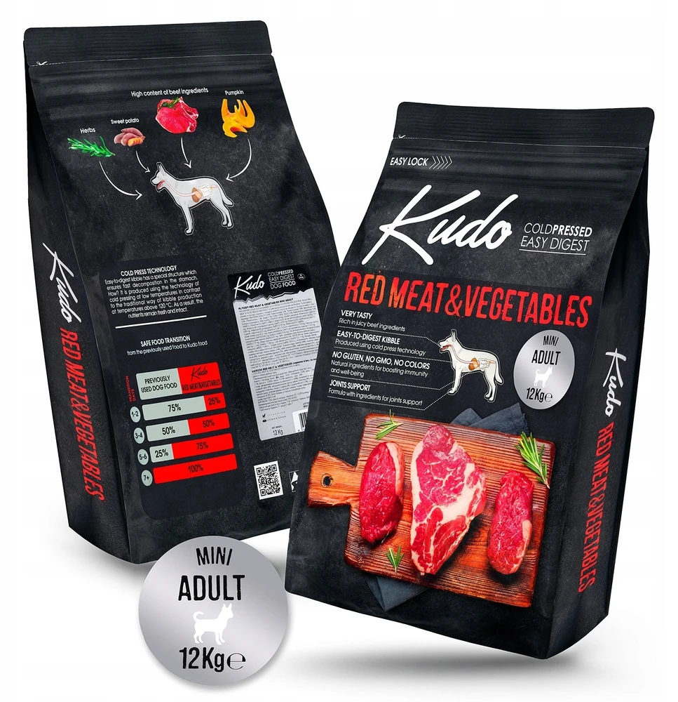 Purina Nestle Purina Kudo Raudona Mięso&daržovės Mini Adult 12kg