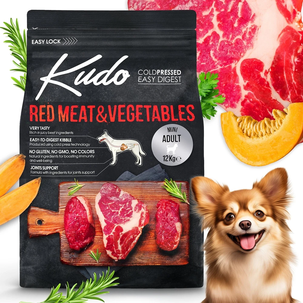 Purina Nestle Purina Kudo Raudona Mięso&daržovės Mini Adult 12kg