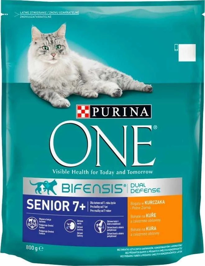 Purina Nestle One Bifensis Senior 7+ – sausas kačių maistas – 800g