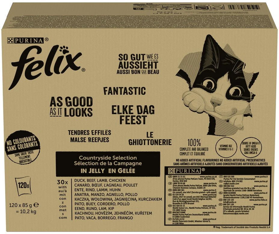 Purina Nestle PURINA FELIX FANTASTIC Mix Country Skonis 120x85g