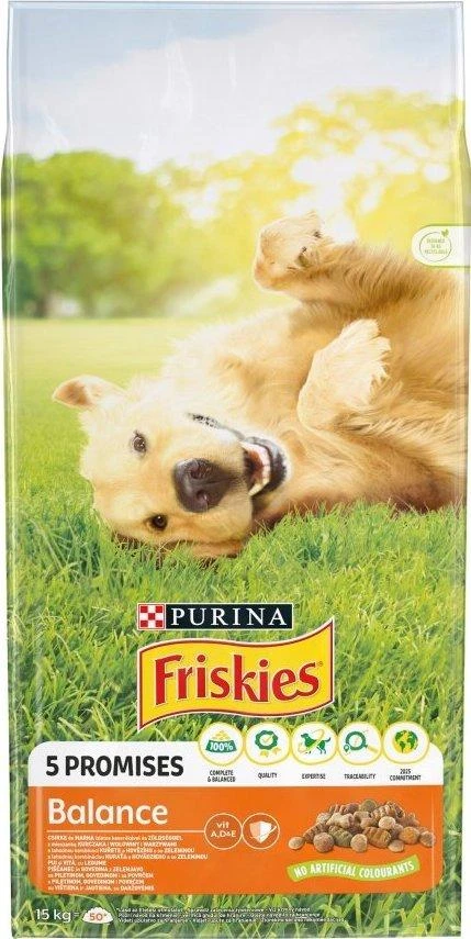 Purina Nestle Sausas Šunų Maistas - PURINA Friskies Balance Vištiena Su Daržovėmis 15 kg