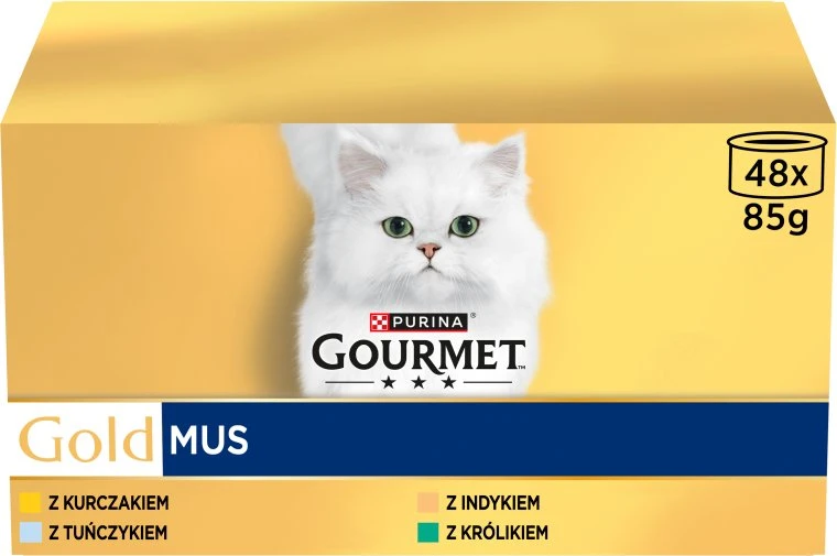 Purina Nestle Gourmet Gold Mousse – šlapias kačių maistas – 48x85g