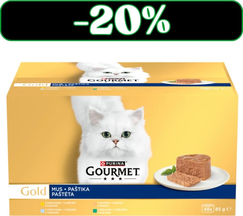 Purina Nestle Gourmet Gold Mousse – šlapias kačių maistas – 48x85g