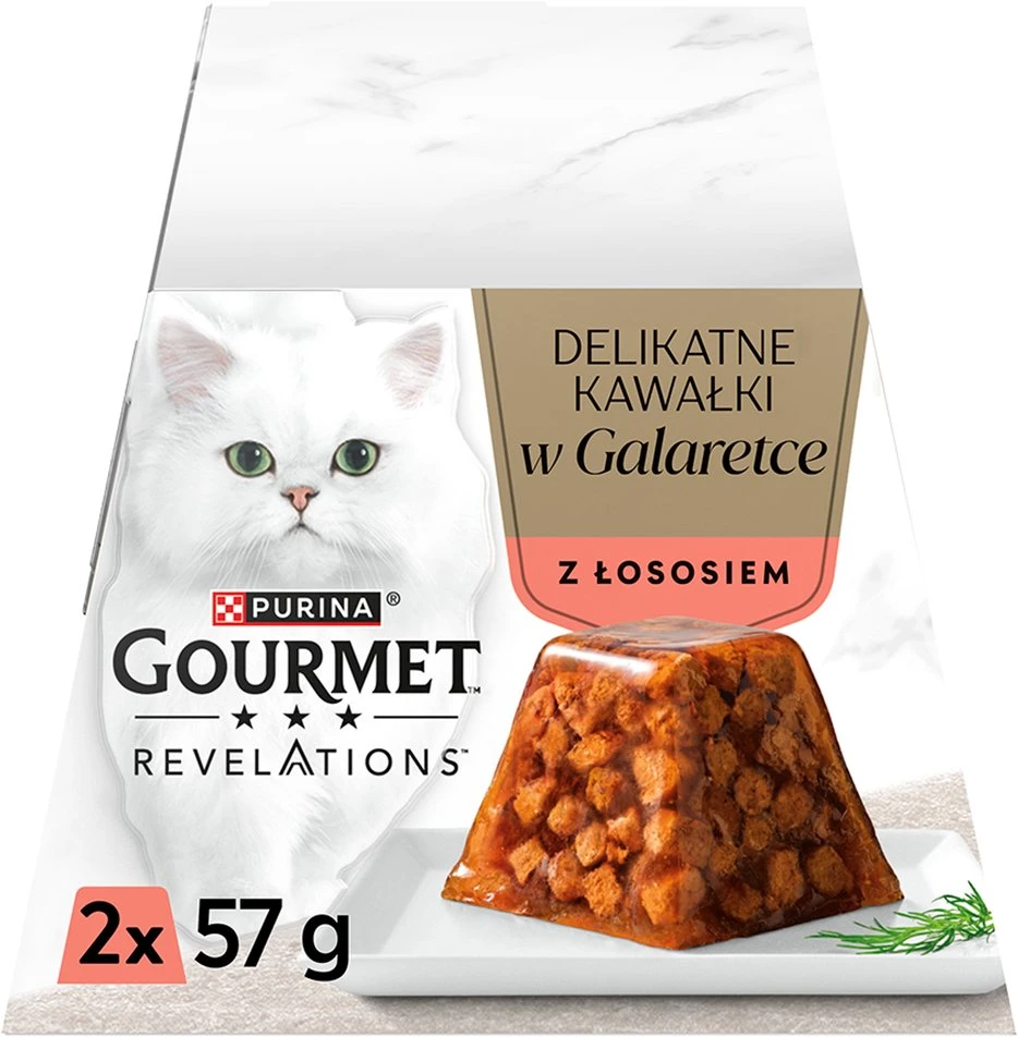 Purina Nestle Kačių Maistas - PURINA Gourmet Revelations Lašišos Gabaliukai Želyje 2x57g