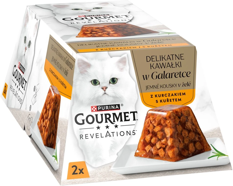 Purina Nestle Kačių Maistas - PURINA Gourmet Revelations Gabaliukai želė su Vištiena 2x57g