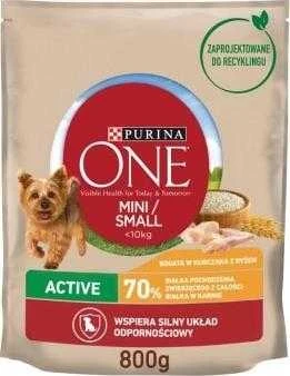Purina Nestle One Mini Active vištiena, ryžiai – sausas Maistas šunims – 800g