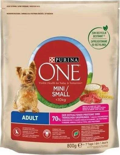 Purina Nestle Šunų Maistas - Purina One Mini Suaugusiųjų Jautiena Ir Ryžiai 800g
