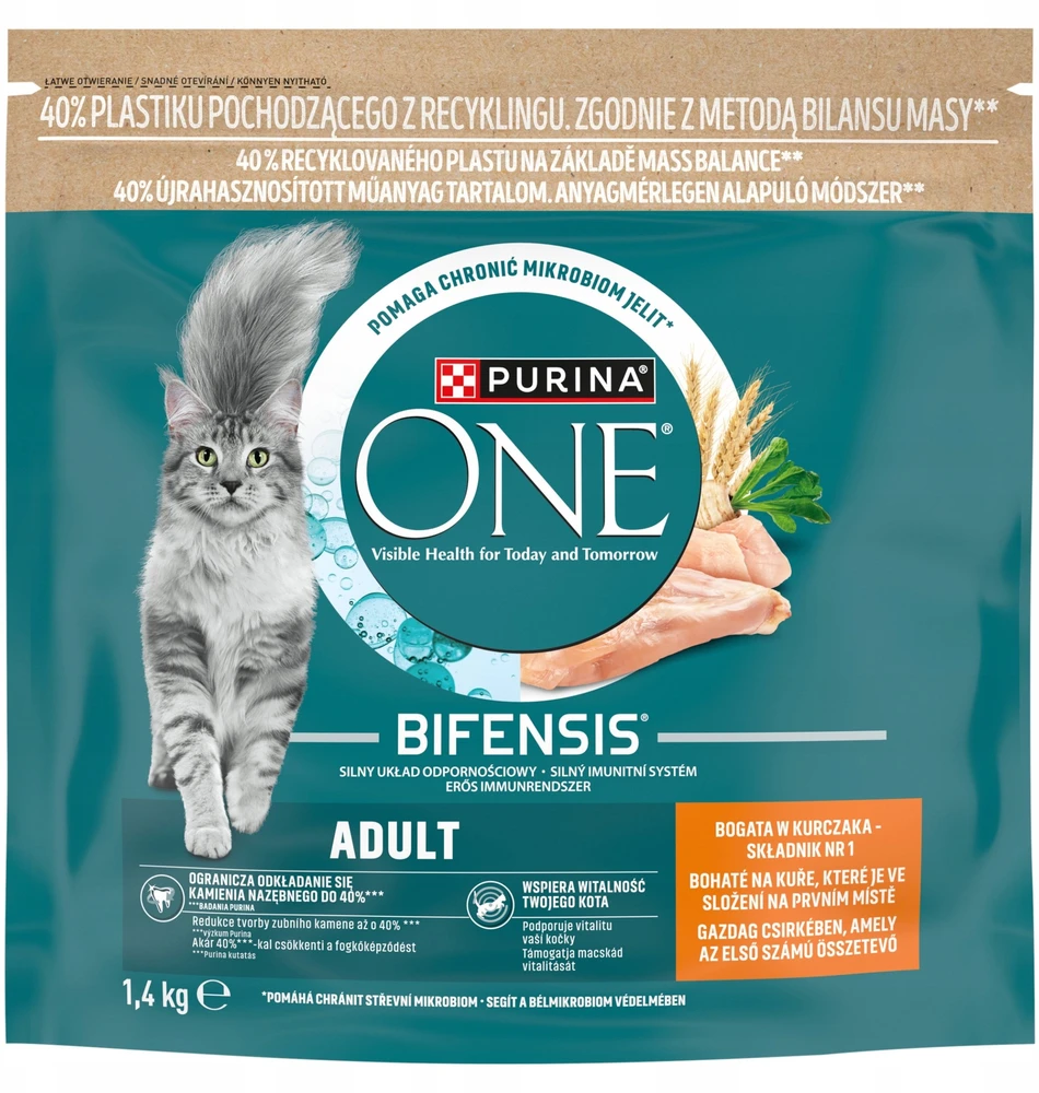 Purina Nestle One Bifensis Adult Rich in vištiena – sausas kačių maistas – 1,4kg