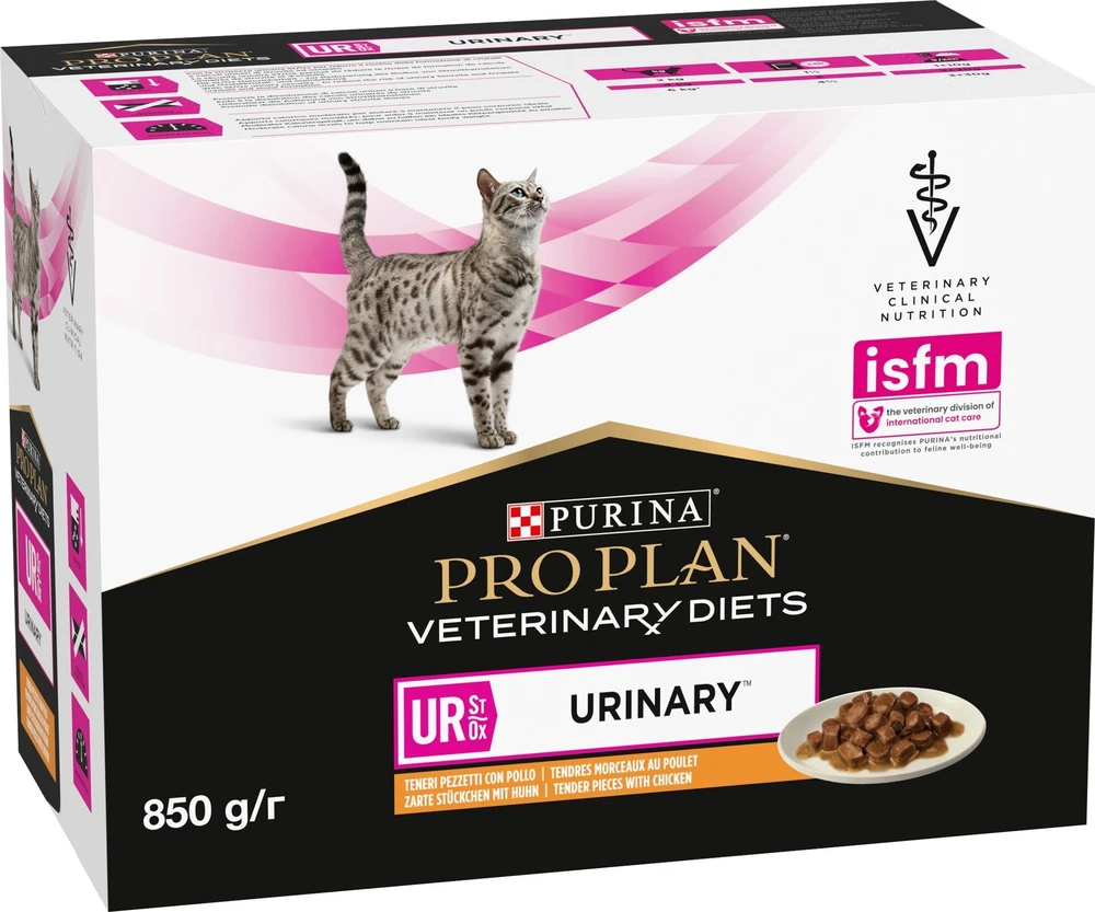Purina Nestle Drėgnas Kačių Maistas - PURINA Pro Plan Veterinary Diets UR St/Ox Vištiena 10x85 g