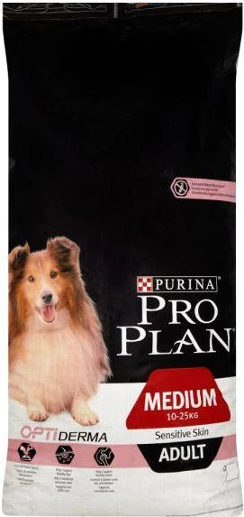 Purina Pro Plan OPTIDERMA dog adult Medium Sensitive Skin 14 kg, suaugusių vidutinių veislių, turinčių jautrią odą šunų sausas pašaras 12367239