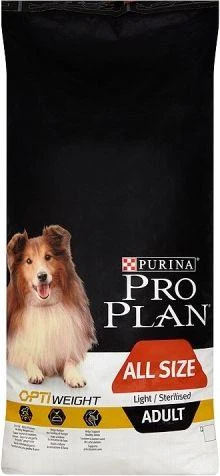 Purina Pro Plan OPTIWEIGHT All Sizes Adult Dog vištiena 14 kg, visų veislių suaugusių šunų sausas pašaras svoriui kontroliuoti