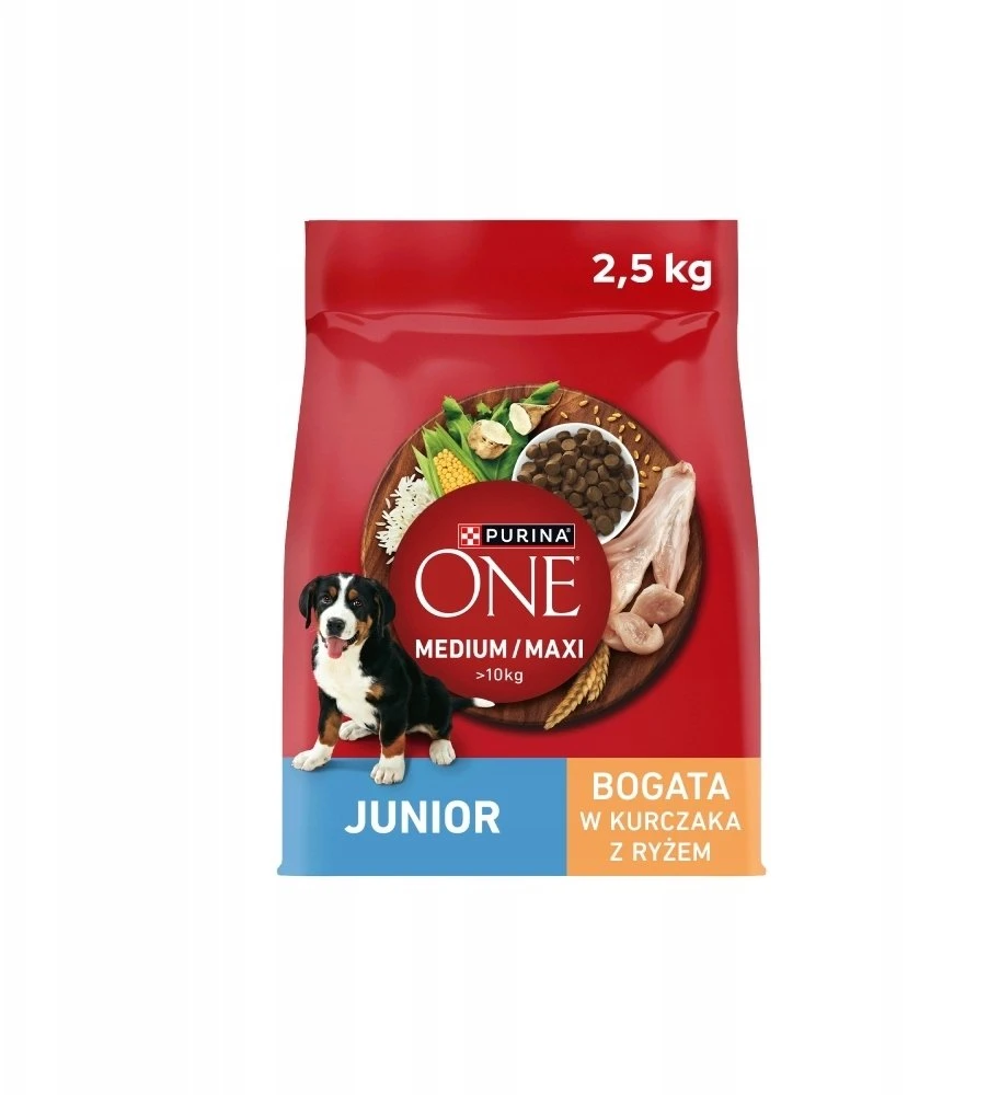Purina Nestle ONE Medium/Maxi Junior vištiena & ryžiai 2,5kg