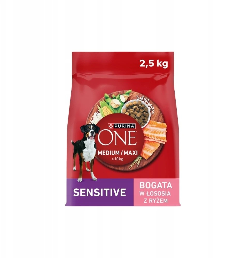 Purina Nestle ONE Medium/Maxi Adult Sensitive lašiša&ryžiai 2,5kg
