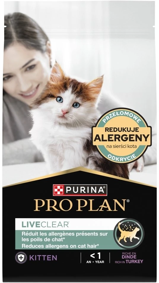 Purina Pro Plan LIVECLEAR KITTEN Bogata w Indyka 1,4kg