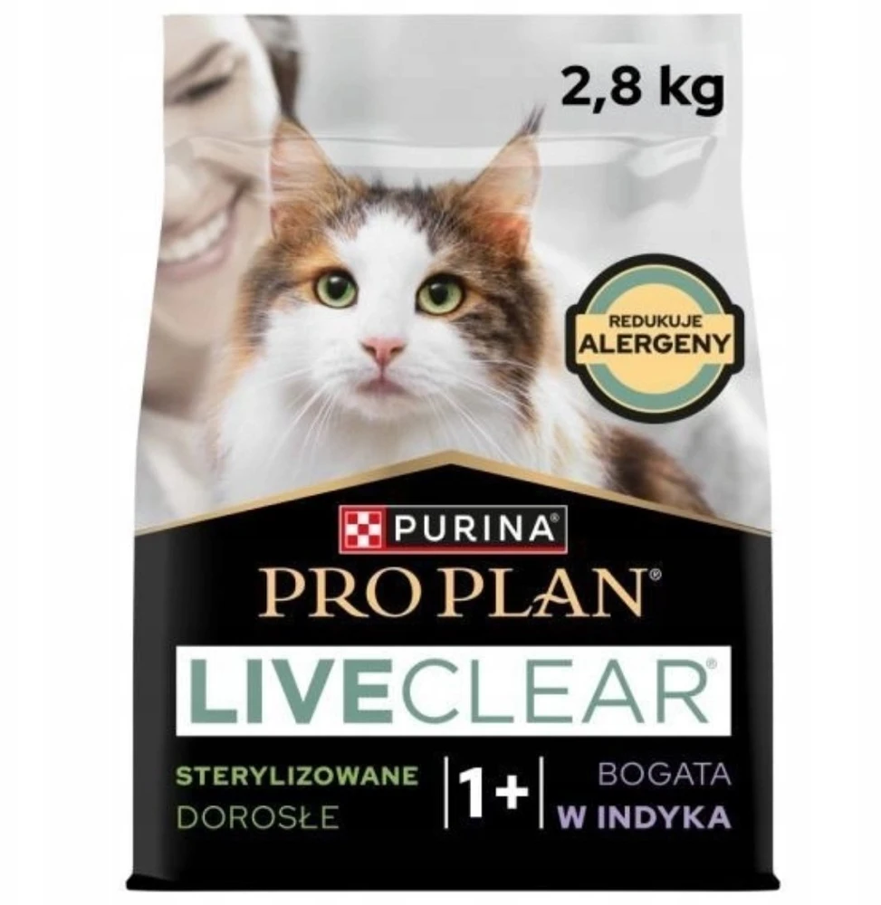 Purina Nestle Purina Pro Plan LIVECLEAR STERILISED ADULT Bogata w Indyka 2,8kg