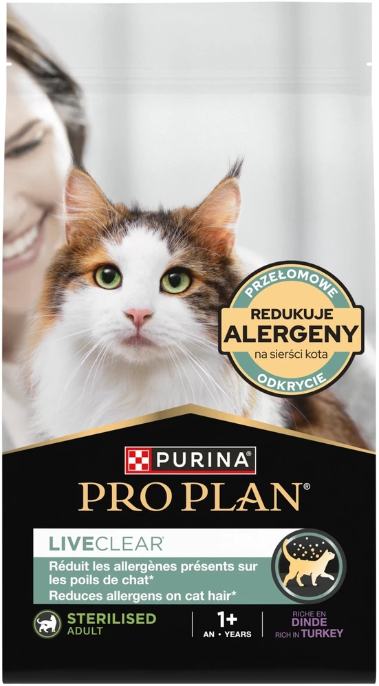 Purina Nestle Purina Pro Plan LIVECLEAR STERILISED ADULT Bogata w Indyka 2,8kg