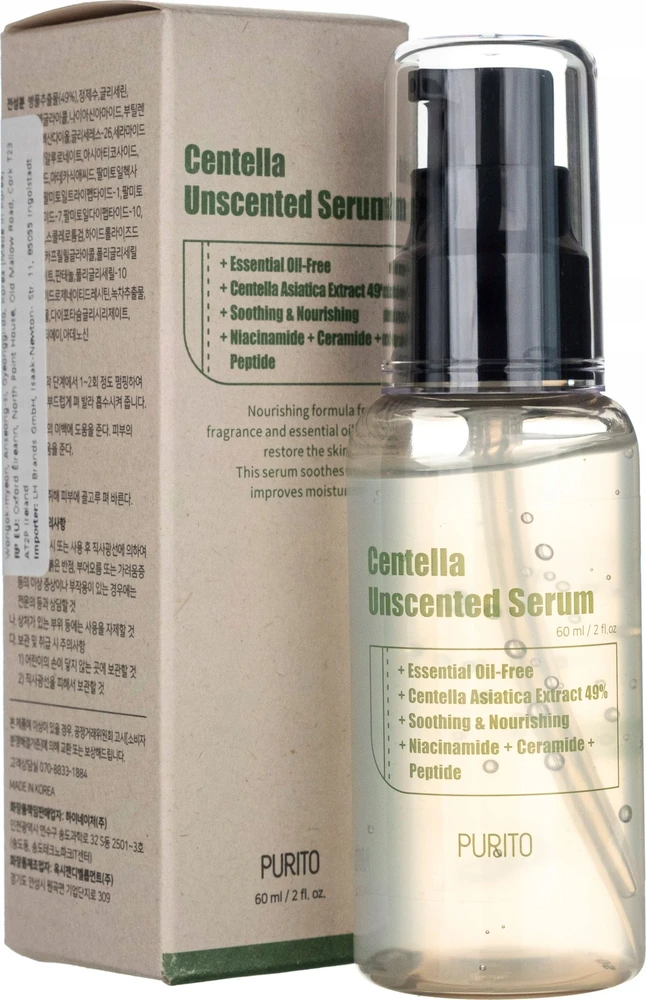 Purito Wonder Releaf Centella Serum Unscented raminamasis veido serumas, 60 ml