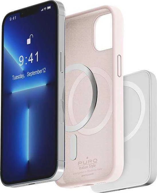 PURO ICON MAG MagSafe dėklas skirtas Apple iPhone 14/13, rožinis