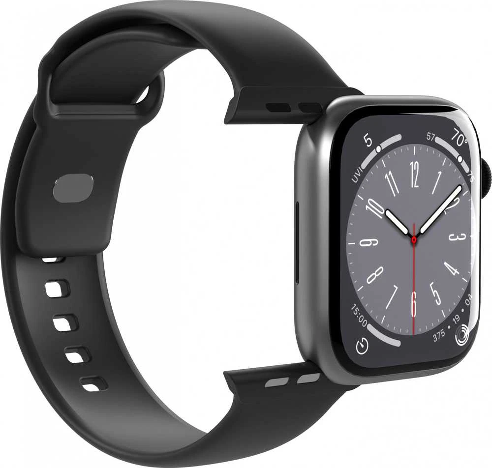 Puro Icon Silicone apyrankė skirta Apple Watch 42 / 44 / 45 / 49 mm – juodos spalvos (2 vnt)