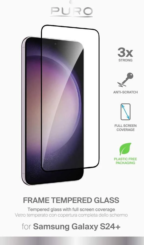SBS Apsauginis stiklas Puro Frame Apsauginis stiklas su juodu rėmeliu Samsung Galaxy S25 Plus / S24+