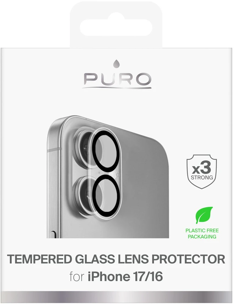 Puro Camera Standard Apsauginis stiklas skirtas Apple iPhone 17 / Apple iPhone 16 skirtas Camera Island and Lenses
