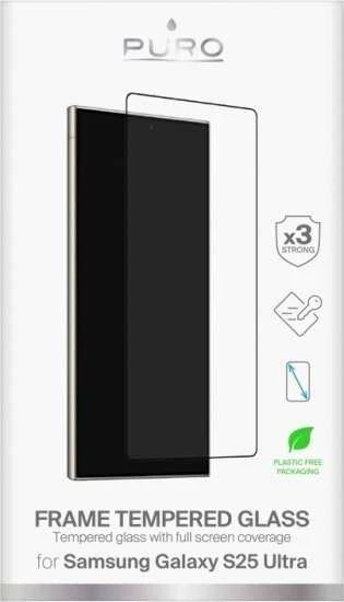 Apsauginis stiklas Puro Frame Apsauginis stiklas su juodu rėmeliu Samsung Galaxy S25 Ultra
