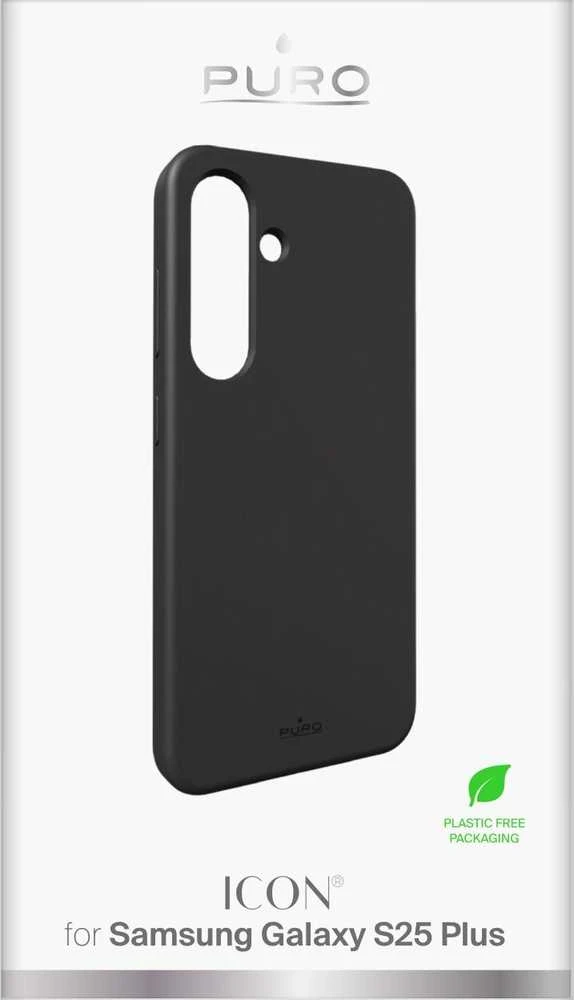 Puro Icon Silicone Samsung Galaxy S25 Plus – dėklas telefonui juodos spalvos